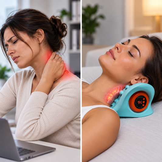 CerviCare™ Lyra — Oreiller de Traction Cervicale & Massage EMS