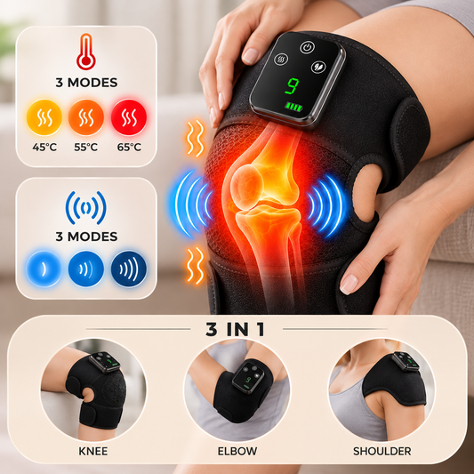 CerviCare™ Heat Pro 3-en-1 — Massager Chauffant & Vibrant (Genou, Épaule, Coude)